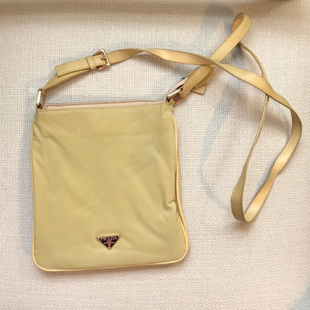 Authentic Prada Yellow Nylon Crossbody Bag